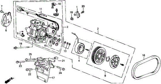 A/C Compressor ('88-'89) (2.0 SI) for 1988 Honda Prelude #0
