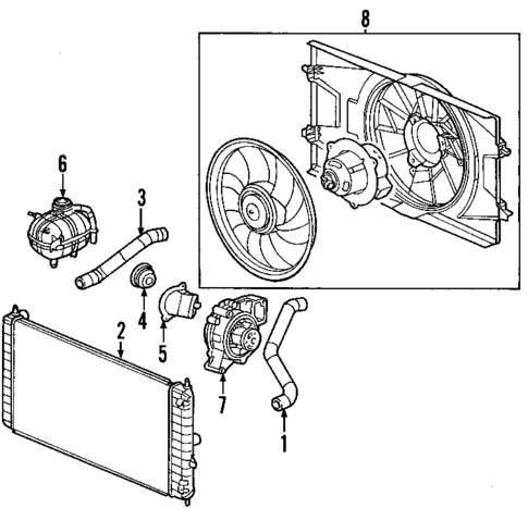 Radiator & Components for 2008 Pontiac G5 #1