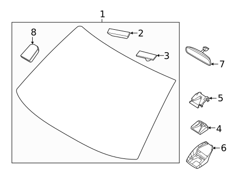 Glass - Windshield for 2020 Hyundai Venue #0