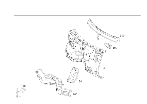 Firewall and Connecting Parts for 2010 Mercedes-Benz GLK350 #0