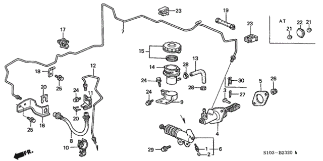 Clutch Master Cylinder (1) for 2001 Honda CR-V #0