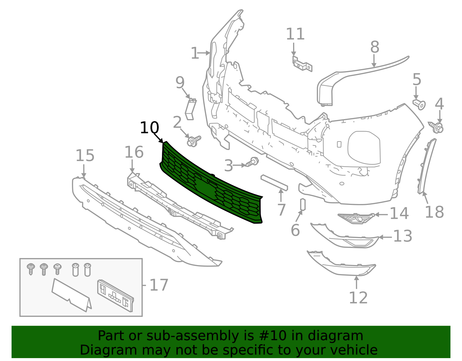 2025 Mitsubishi Outlander Center Grille 62256W060P | Mitsubishi
