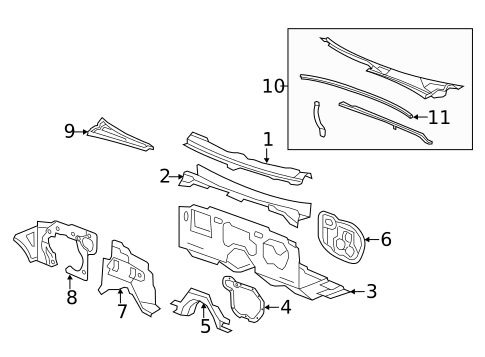 Cowl for 2014 Cadillac CTS #1