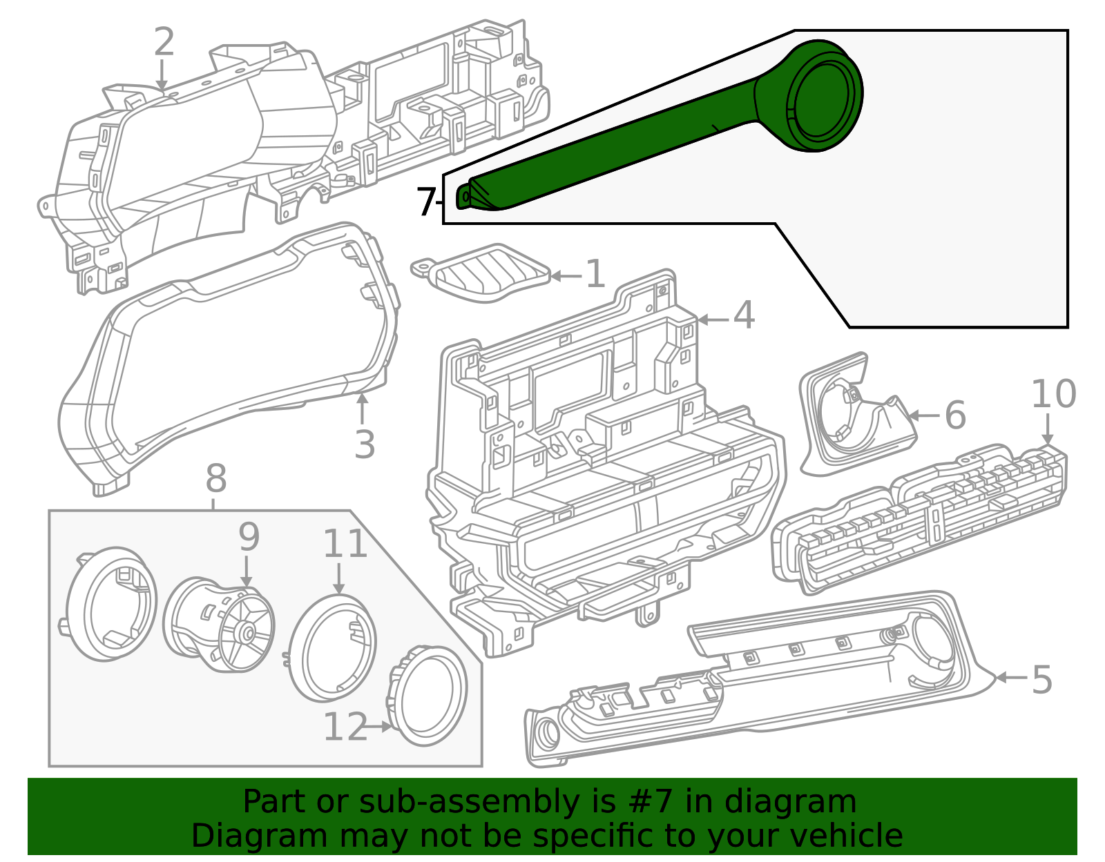 GM Instrument Panel Molding - Dashboard Trim Finish - Part #84868984 ...