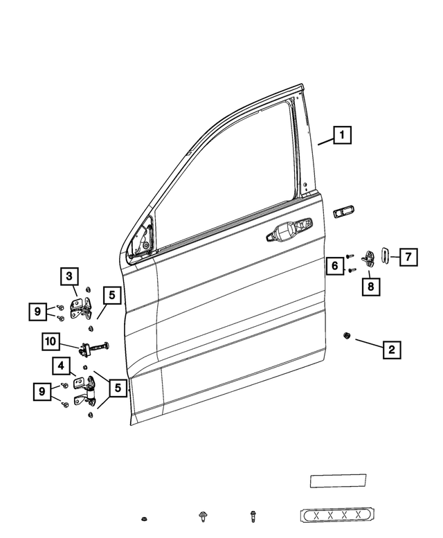 68544486AA - Doors, Door Mirrors and Related Parts: Door Hinge, Right for Mopar Image