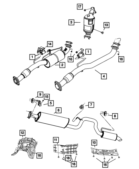 Exhaust System for 2008 Jeep Liberty #1