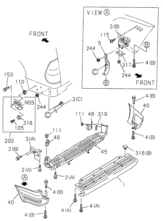 Rear Bumper (1) for 2002 Honda Passport #0