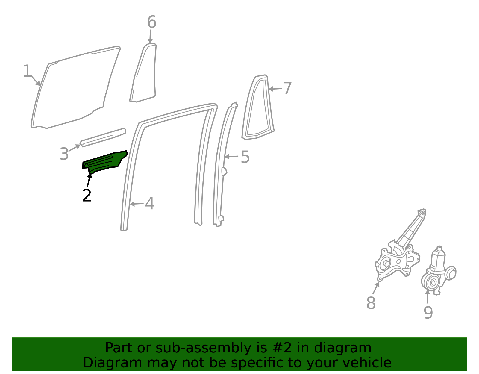69906-0C020 - Window Regulator Rail For 2008-2021 Lexus LX570 | Lexus ...
