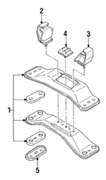 41022GA750 - Engine: Rear Mount for Subaru: DL, GL, GL-10, Justy, Loyale, RX, Standard, XT Image