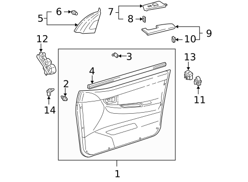 Interior Trim - Front Door for 2008 Toyota Corolla #0