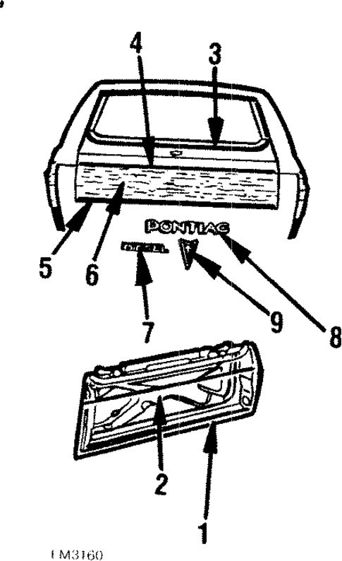 Tail Gate for 1989 Pontiac Safari #0