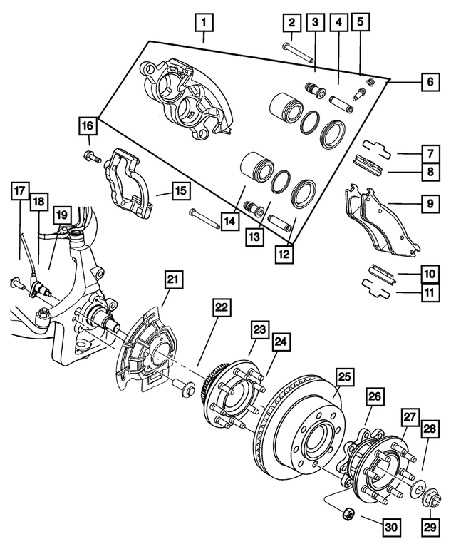 5003898AB - Service Brakes: Caliper Pin for Mopar Image