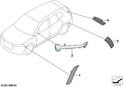 Turn Signals Front / Side for 2022 BMW iX M60 #0