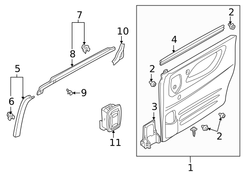 Interior Trim - Side Door for 2001 Mazda MPV #0