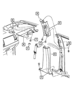 5JF79BDXAF - Interior Trim: B Pillar Upper Trim Panel, Left for Mopar Image