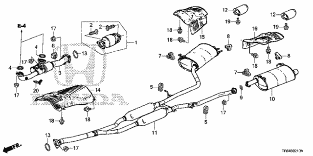 Exhaust Pipe (4WD) for 2011 Honda Accord Crosstour #0