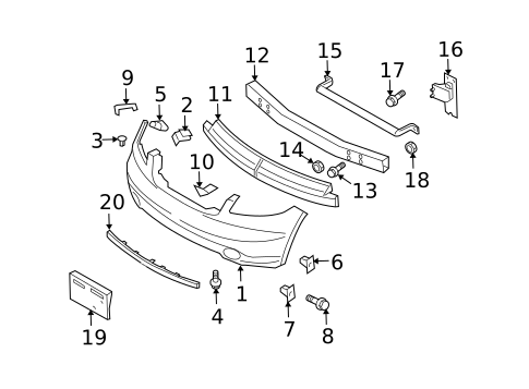 Bumper & Components - Front for 2008 INFINITI FX45 #0