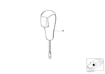 25162229444 - Retrofitting / Conversion / Accessories: Selector Lever Handle,Leath.,Chrome Ring for BMW Image