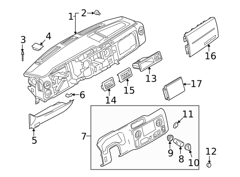 Instrument Panel Components for 2025 Ford E-450 Super Duty #0
