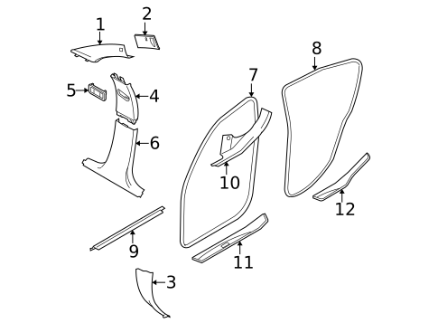Interior Trim - Pillars for 2006 BMW 325xi #1