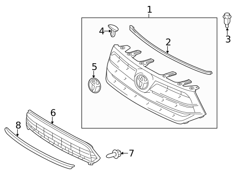 Grille & Components for 2013 Toyota Highlander #0