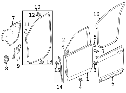 Door & Components for 2017 Honda Ridgeline #1
