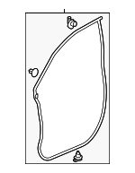 72350TG7A01 - Body: Door Weather-strip for Honda: Passport, Pilot, Ridgeline Image