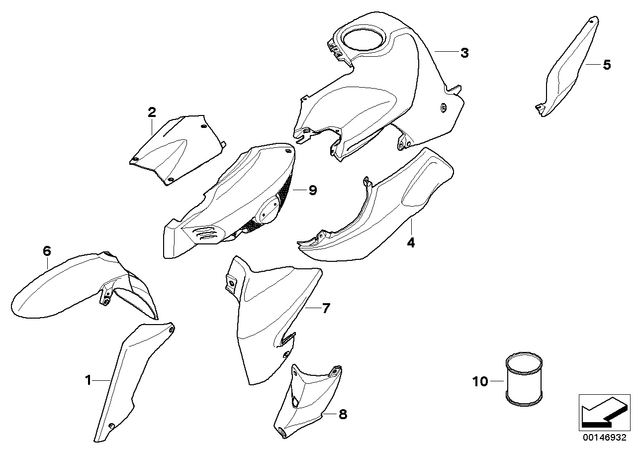 46617686597 - Body Equipment: Front Wheel Fender -  for BMW-Motorrad Image