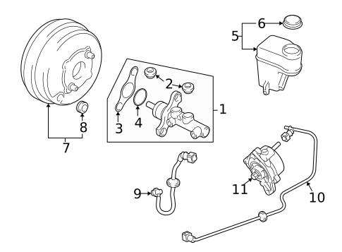 Master Cylinder - Components On Dash Panel for 2008 Saab 9-3 #0