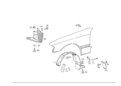 Front Fender for 1999 Mercedes-Benz C280 #1