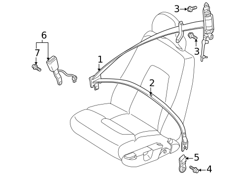 Front Seat Belts for 2003 Volvo XC70 #0