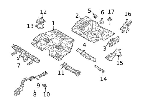 Rear Floor & Rails for 2004 INFINITI I35 #0