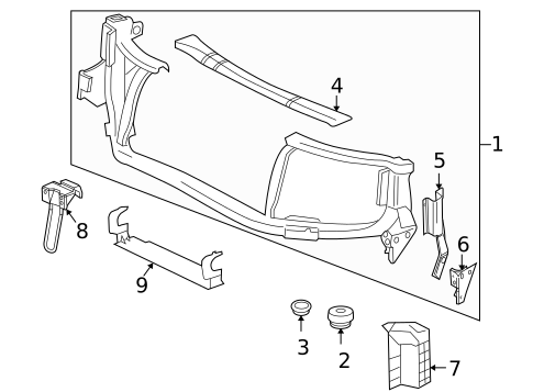 Radiator Support for 2005 Saab 9-7x #0