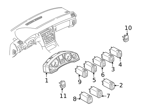 Cluster & Switches for 1999 Audi A8 Quattro #0