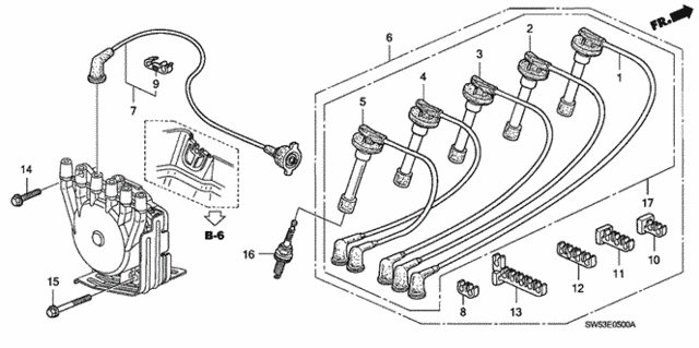 High Tension Cord - Spark Plug for 1996 Acura TL #0