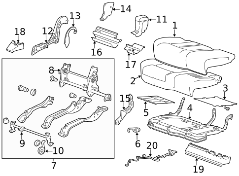Rear Seat Components for 2012 Cadillac SRX #1
