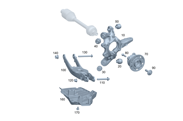 2973502300 - Rear Axle: Wheel Carrier for Mercedes-Benz: EQE 350, EQE AMG, EQE AMG SUV, EQS AMG Image image