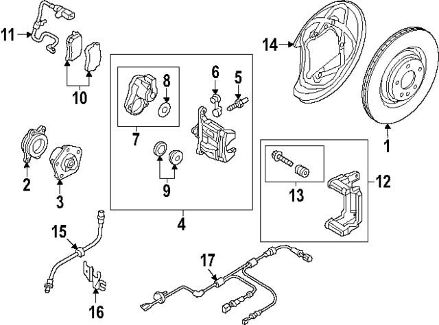 8W0615403J - Brakes: Caliper Assembly for Audi Image