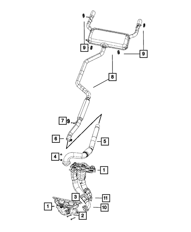 5171143AD - Exhaust: Exhaust And Catalytic Converter Manifold, Left Front for Mopar Image