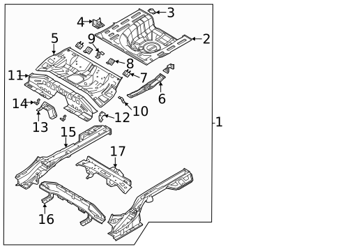 Rear Floor & Rails for 2023 Hyundai Elantra #1