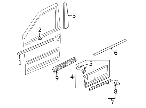 Exterior Trim - Front Door for 2004 Buick Rendezvous #0