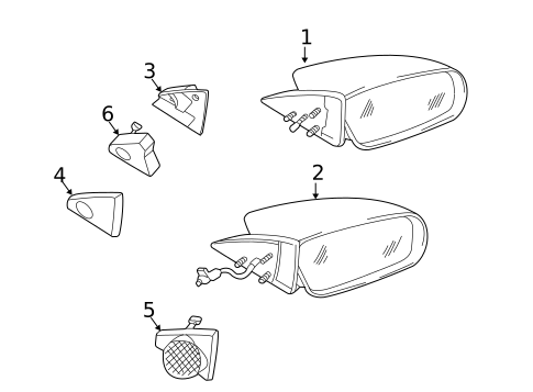 Outside Mirrors for 2003 Mitsubishi Eclipse #0