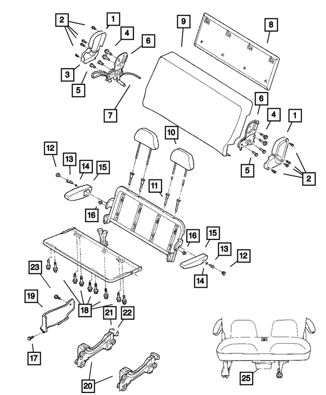RH881D5AA - Interior Trim: Recliner Seat Cover, Upper Right for Mopar Image