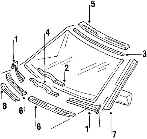 Glass - Windshield for 1986 Mercedes-Benz 300E #0