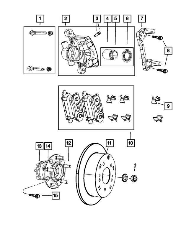 « 5171128AD –  : Frein Moyeu Et Roulement, Côté Droit Arrière pour Mopar Image »