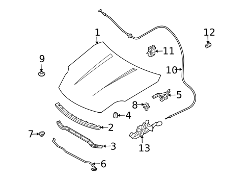 Hood & Components for 2003 Nissan 350Z #0