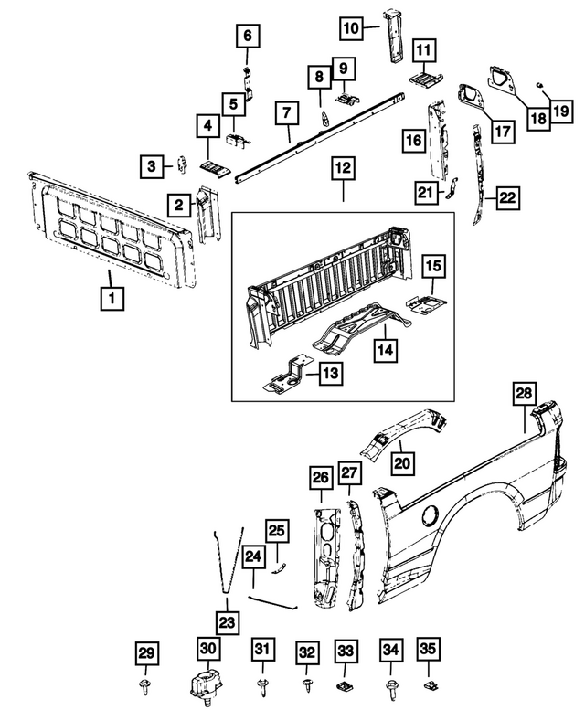 68027843AA - Body Sheet Metal Except Doors: Front Box Panel, Left for Mopar Image image