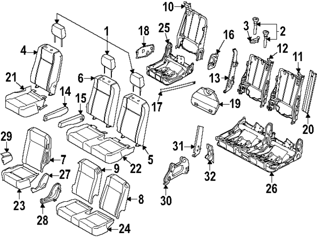 LK4Z9966600BF - Body: Seat Back Cover for Ford Image