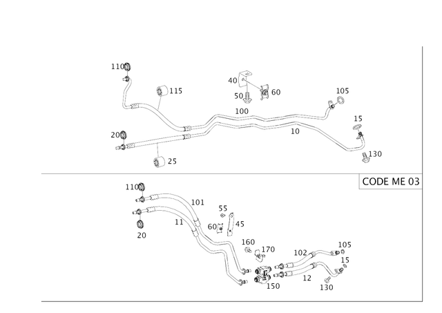 1645004172 - Radiator: Oil Cooler Line for Mercedes-Benz Image image
