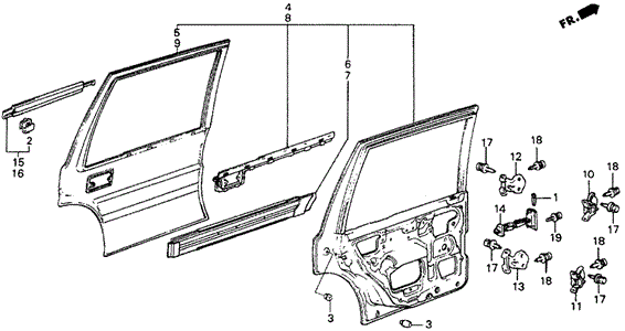 Rear Door Panels for 1985 Honda Civic #0